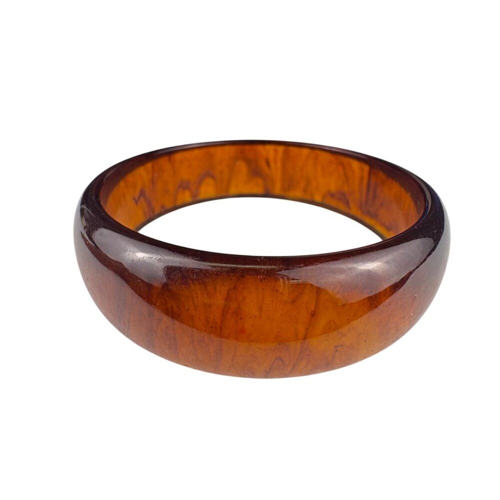 Amber Tortoiseshell Resin Bangle Bracelet - Women's Jewelry